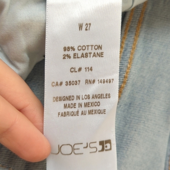 Joe's Jeans Classic Light Wash High Waisted Cropped Raw Hem Boot Cut Jeans 27 - Picture 9 of 15